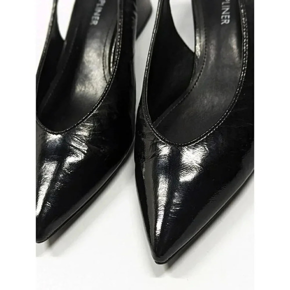 Donald J Pliner Women's Gema Pumps Black Distressed Shine Size 6.5 (MSRP $268) - Picture 5 of 12